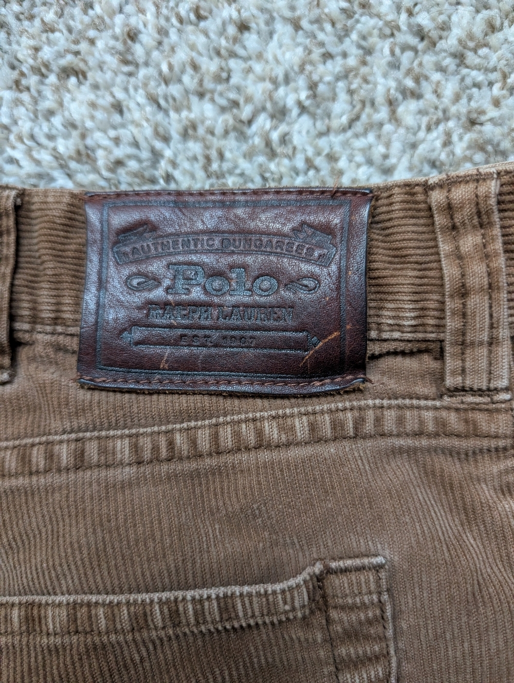 Polo Ralph Lauren Men's Corduroy Straight-Leg Pants in Brown 38x32 Collegiate - Picture 4 of 12